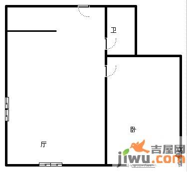 帝湖花园西王府1室1厅1卫60㎡户型图