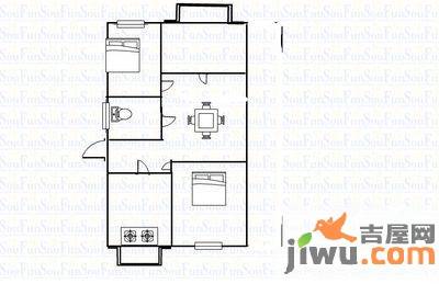 帝湖花园西王府1室0厅1卫32㎡户型图