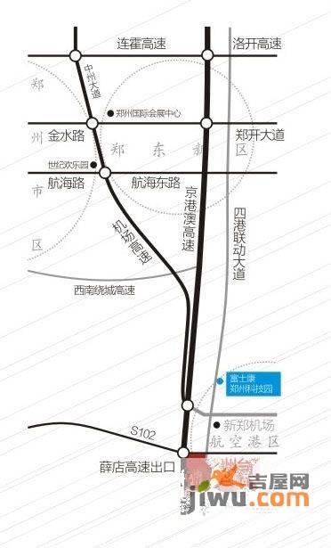 郑州台湾科技园位置交通图