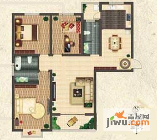 晖达新领地3室2厅2卫138.8㎡户型图