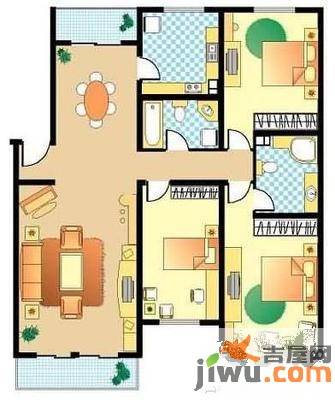 晖达新领地3室2厅2卫138㎡户型图