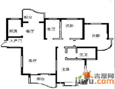 晖达新领地3室2厅2卫138㎡户型图