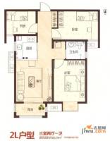 橡树玫瑰城3室2厅1卫83.3㎡户型图