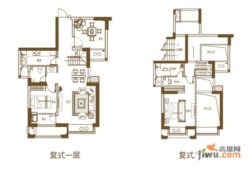 正荣润城2室1厅2卫107㎡户型图