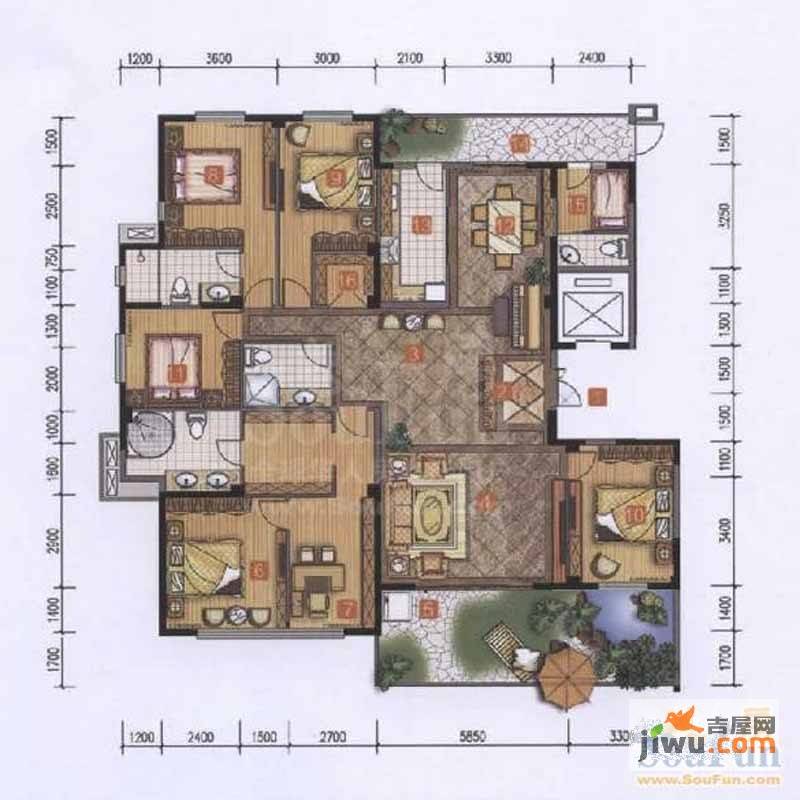 西提湾6室3厅3卫274.1㎡户型图