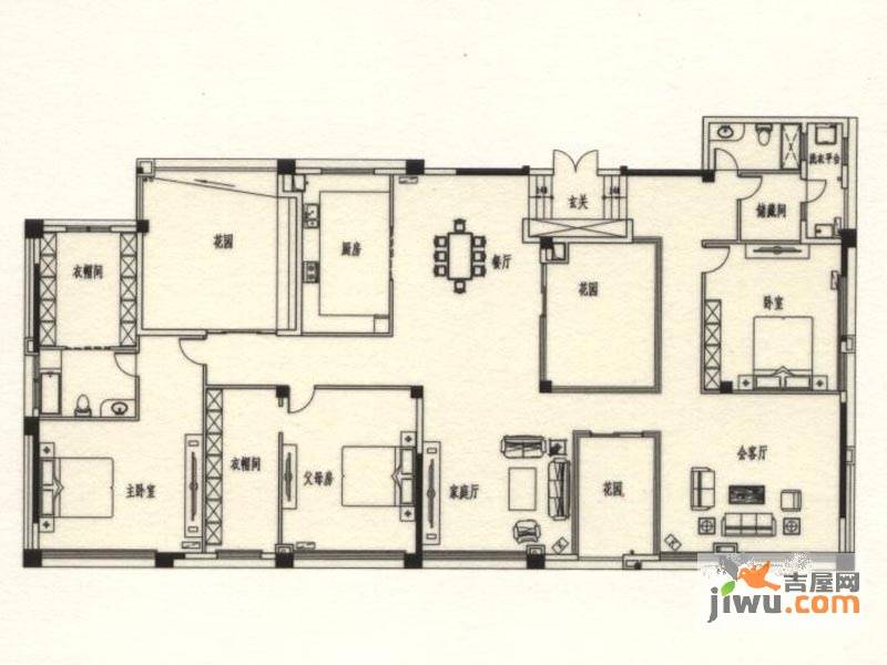 世欧上江城3室3厅2卫351㎡户型图