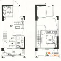 世欧上江城1室2厅1卫76㎡户型图