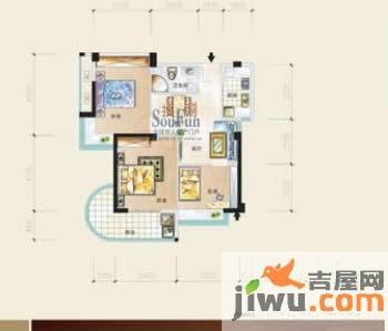 福晟钱隆金山3室2厅1卫88.5㎡户型图