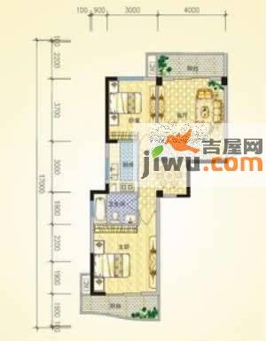 福晟钱隆金山2室2厅1卫户型图