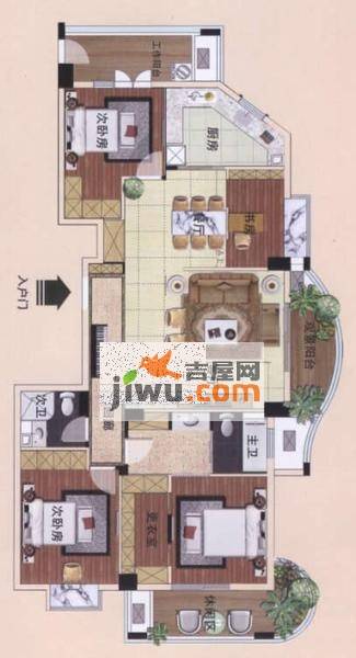 金山公元4室2厅2卫141㎡户型图