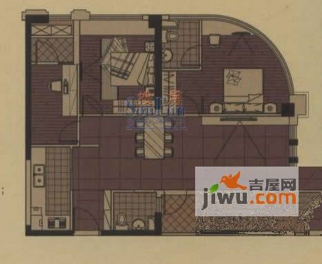 博仕后家园3室2厅1卫100.1㎡户型图