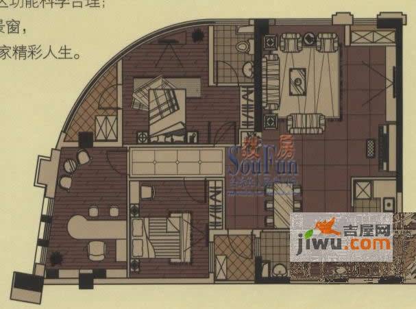 博仕后家园3室2厅2卫118.8㎡户型图