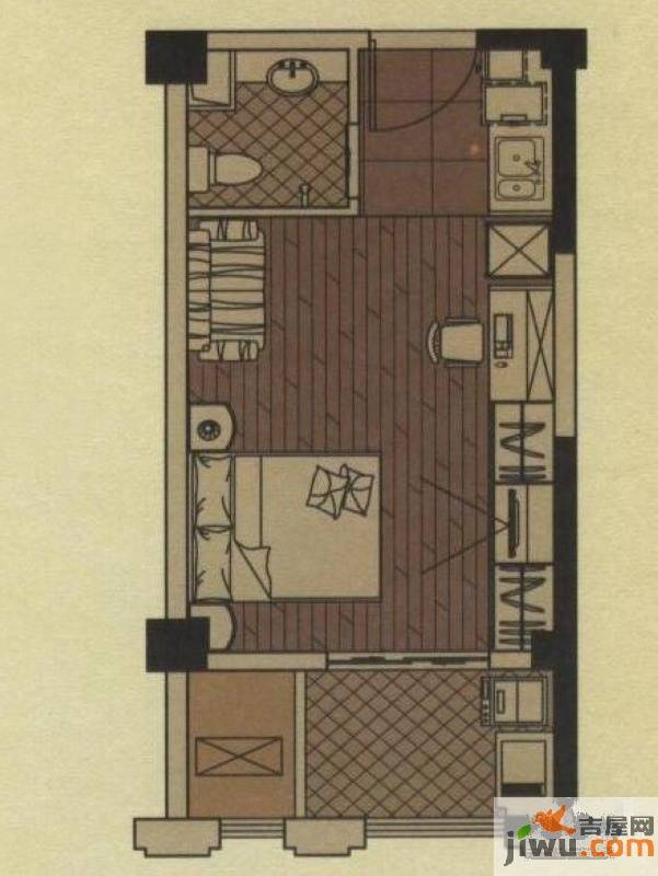 博仕后家园1室1厅1卫户型图
