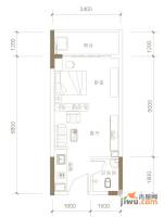 天成一品1室0厅1卫32.8㎡户型图