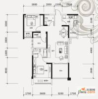 中国铁建凤岭山语城2室2厅2卫106㎡户型图