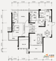 中国铁建凤岭山语城2室2厅2卫122㎡户型图