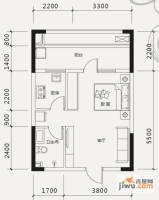 中国铁建凤岭山语城1室1厅1卫43㎡户型图