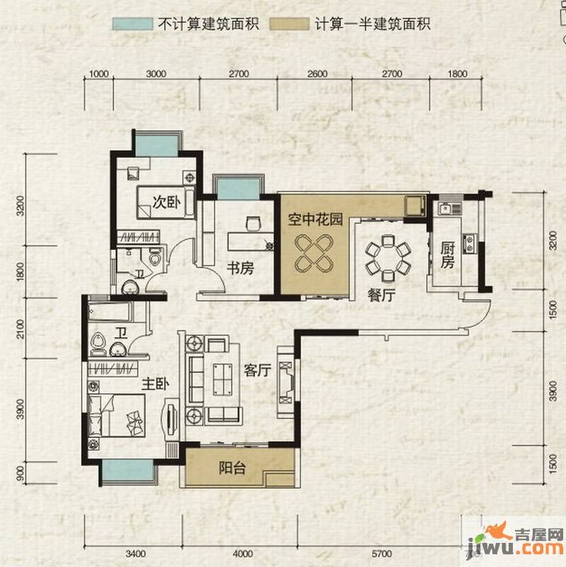 润华·尚城街区3室2厅2卫110㎡户型图