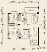 振宁现代鲁班3室2厅1卫90.5㎡户型图