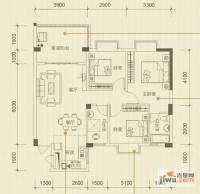 振宁现代鲁班3室2厅2卫87.4㎡户型图