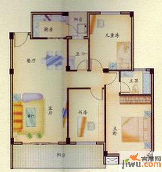 碧园南城故事3室2厅2卫115㎡户型图