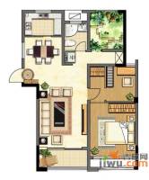 聚怡花园幸福小城2室2厅1卫100.7㎡户型图