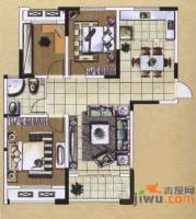 聚怡花园幸福小城3室2厅1卫106.8㎡户型图