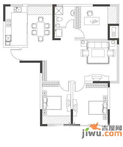 莱茵郡3室2厅1卫124㎡户型图