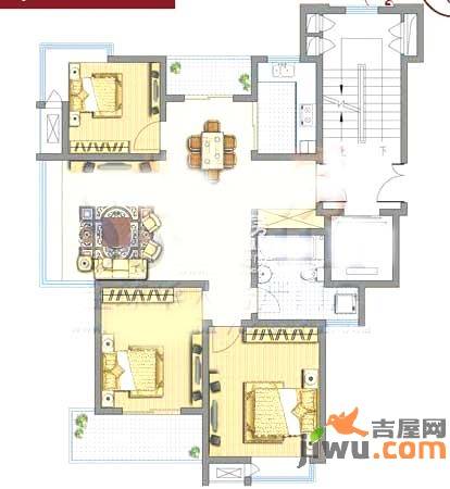 东方福郡3室2厅1卫107.5㎡户型图