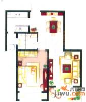 景城名轩1室2厅1卫68.9㎡户型图