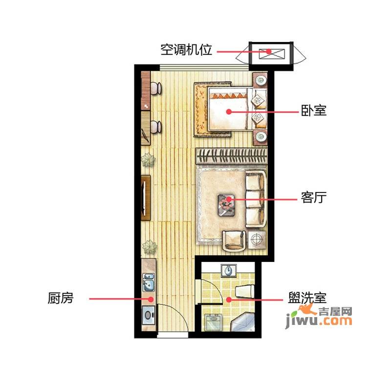 丰臣国际广场1室1厅1卫49㎡户型图