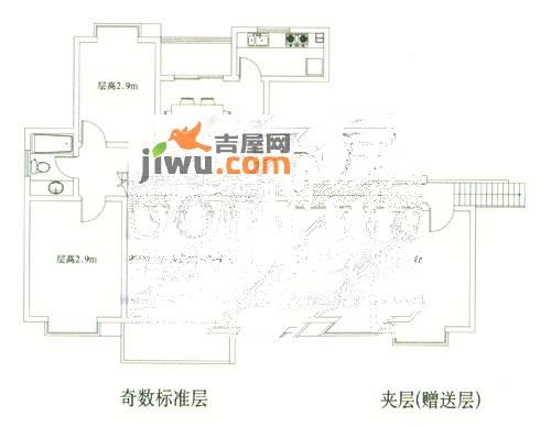 香树湾花园别墅3室2厅2卫107.1㎡户型图