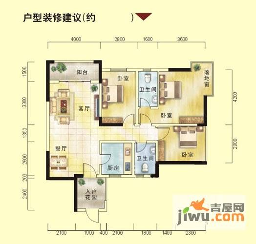 嘉靖圣蓝山3室2厅2卫户型图