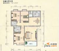 金鹿新城3室2厅2卫121.2㎡户型图