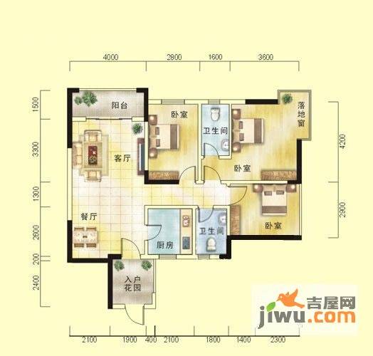 嘉靖圣蓝山3室2厅2卫户型图