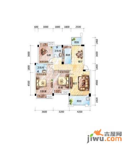 天润格林庄园3室2厅2卫115.7㎡户型图