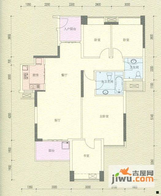 东郡尚苑4室2厅2卫146.1㎡户型图