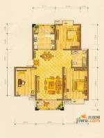 恒盛泰晤士印象3室2厅1卫110㎡户型图