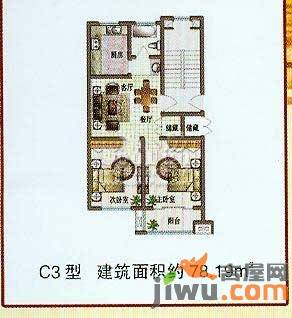 都市华庭2室2厅1卫78.2㎡户型图