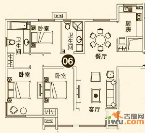 理想城6室2厅2卫160㎡户型图
