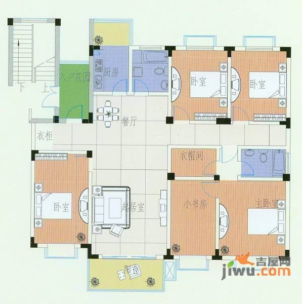 新华城市家园5室2厅2卫183.5㎡户型图