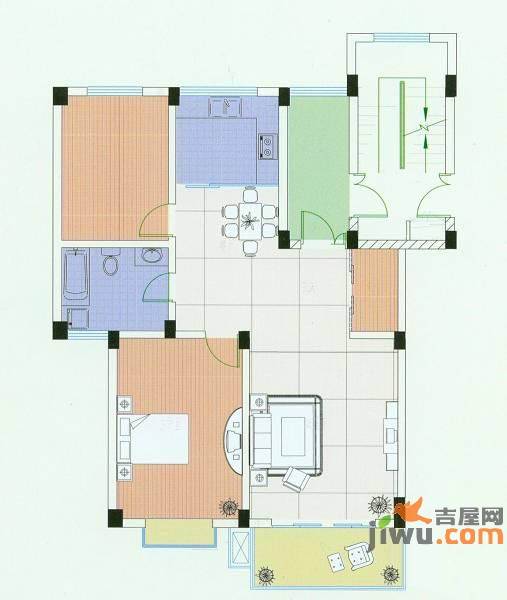 新华城市家园2室2厅1卫113.1㎡户型图