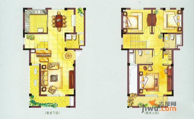 江海皇都3室2厅3卫173㎡户型图