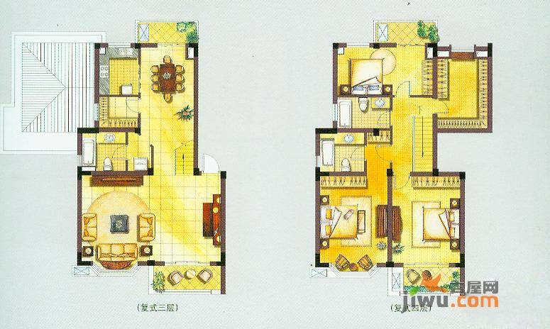 江海皇都4室2厅3卫192.6㎡户型图