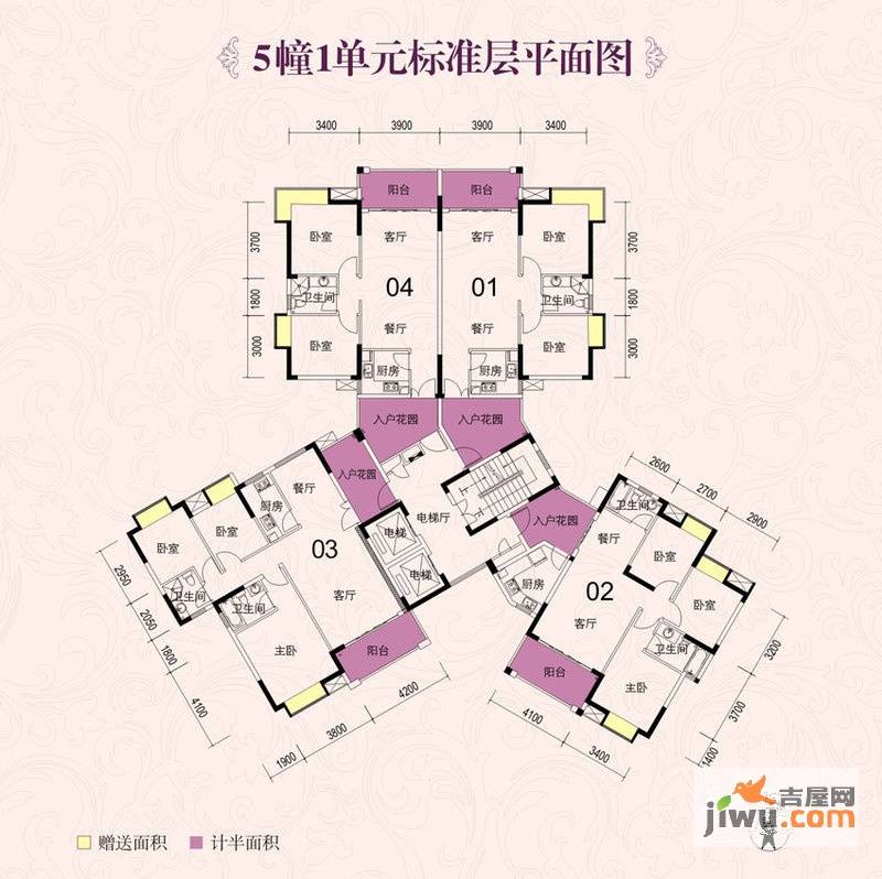 龙光海悦城邦2室2厅1卫88.6㎡户型图