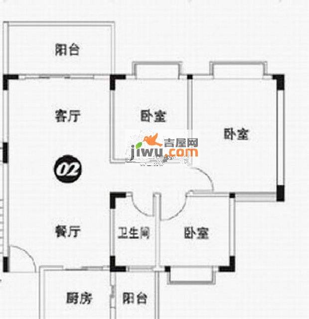 岭南世家一期3室2厅1卫户型图