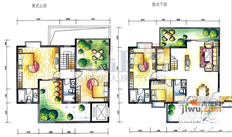 岭南世家一期4室1厅4卫85.4㎡户型图