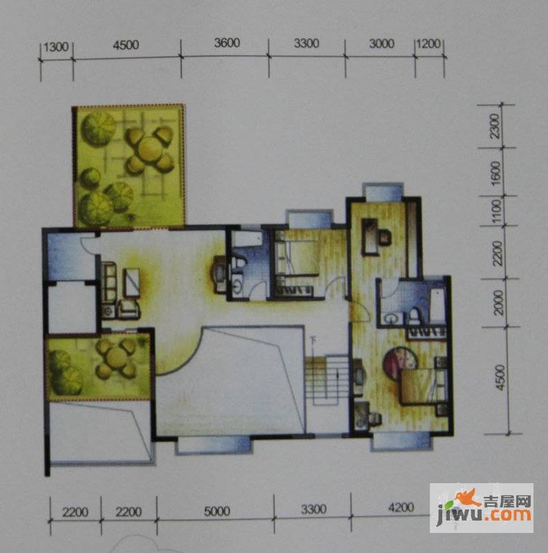 岭南世家一期2室1厅2卫300.6㎡户型图