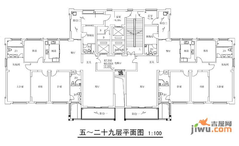 融景湾4室2厅4卫225.2㎡户型图