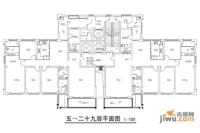 融景湾4室2厅4卫226.5㎡户型图